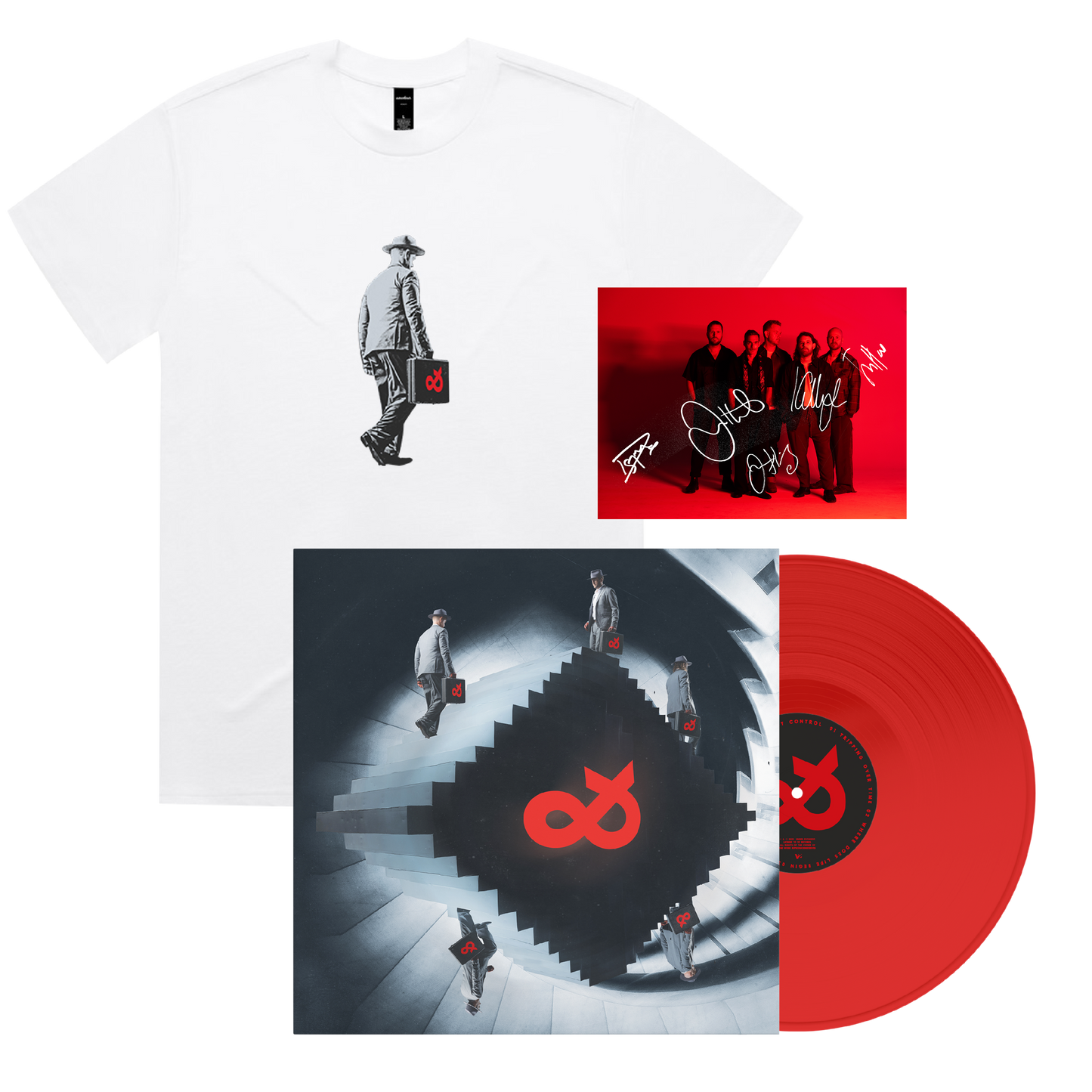 Tripping Red Vinyl + Walking Man Tee + Signed Photo